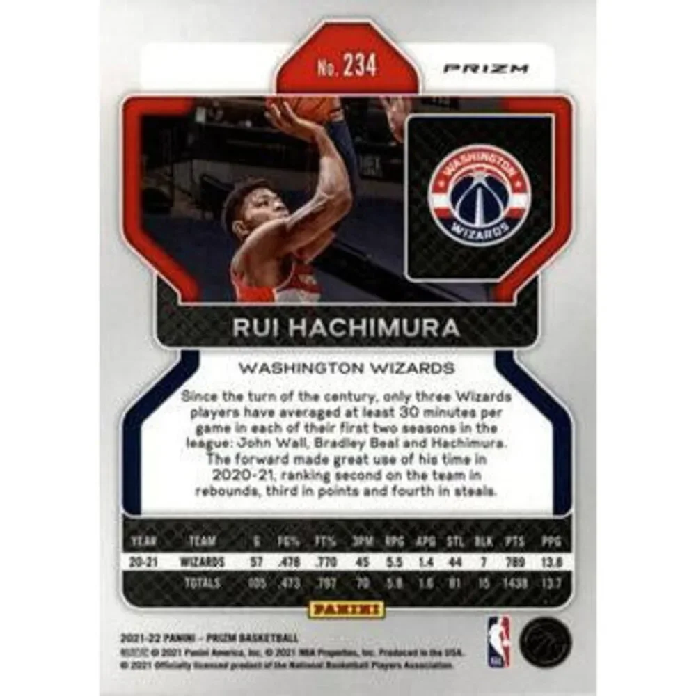 2021-22 Panini Silver Prizm Rui Hachimura 234 Washington Wizards